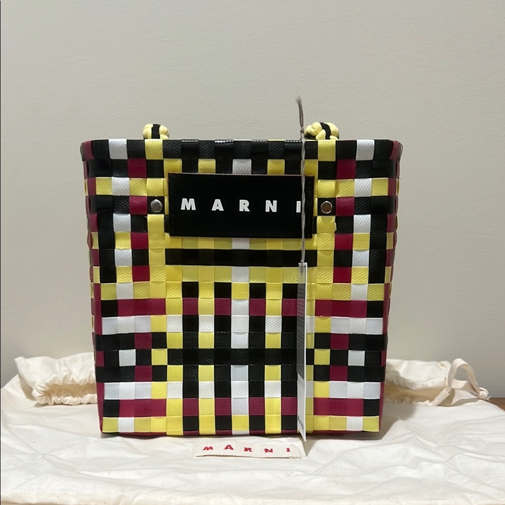Marni Multicolor Woven Tote Bag